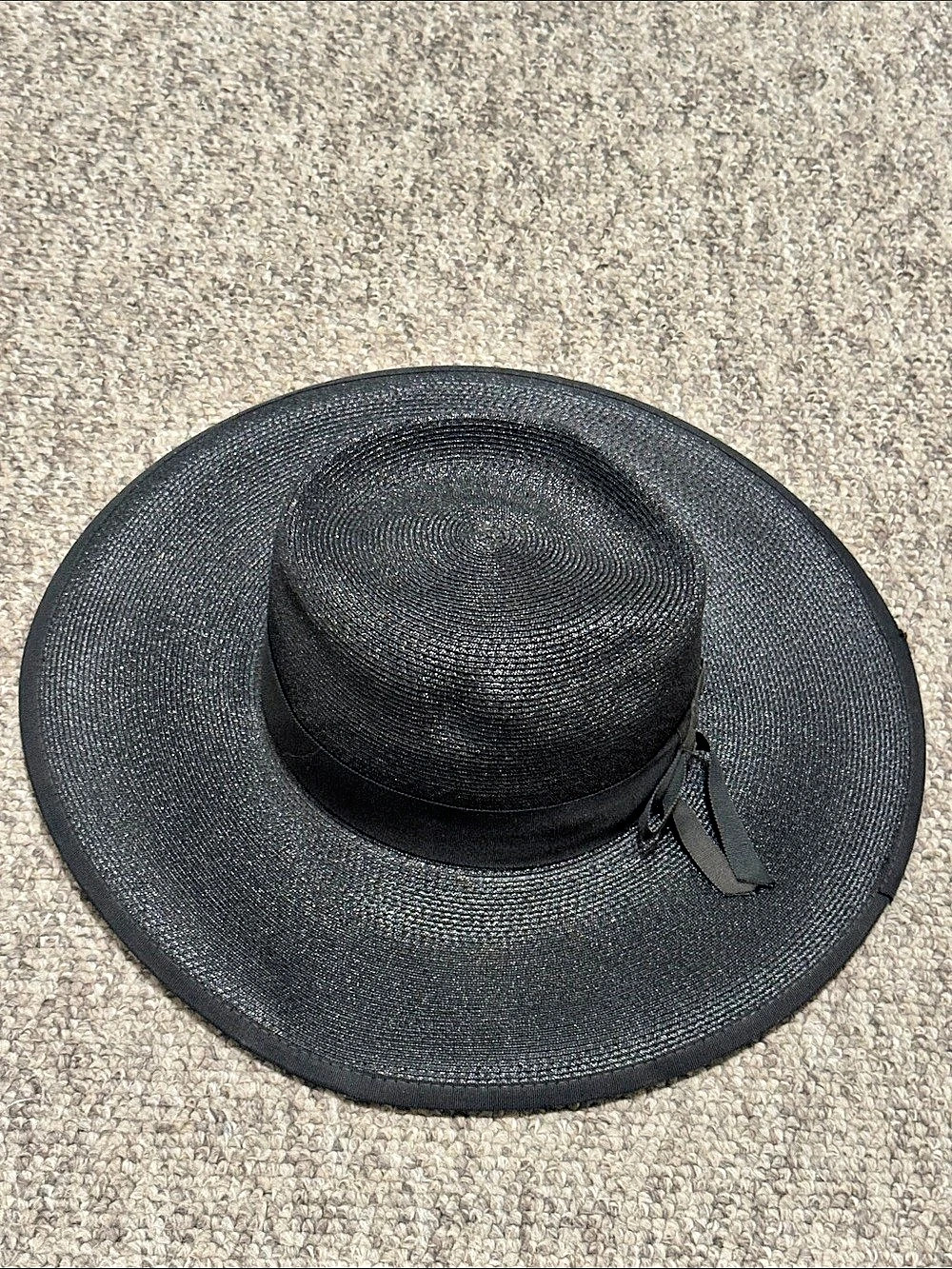 Vintage Gene Doris Wide Brim Fedora in Black Size 22 for Women’s